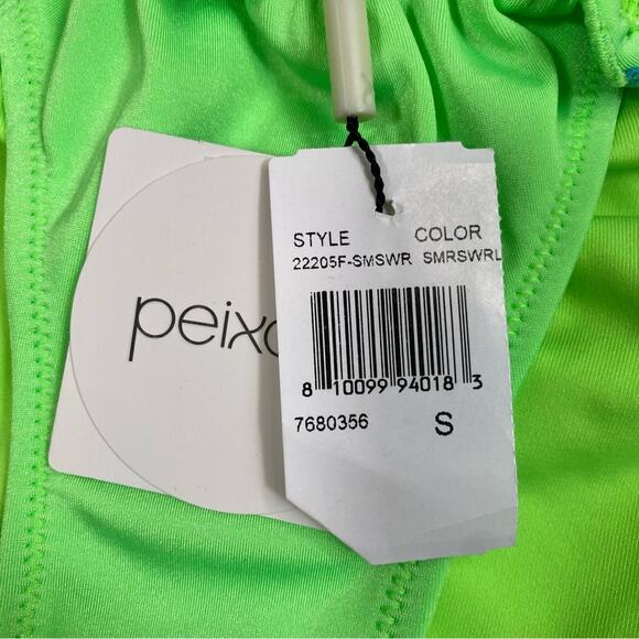 PEIXOTO Amore Ruffled Cheeky Bikini Bottom in Lime Green - Picture 8 of 11